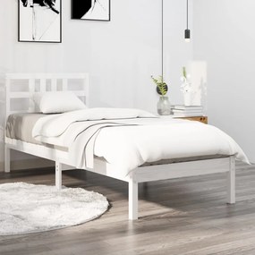 3105396 vidaXL Cadru de pat, alb, 100x200 cm, lemn masiv