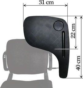 Scaun conferință gri HRC 606 cu măsuță rabatabilă și cadru metalic