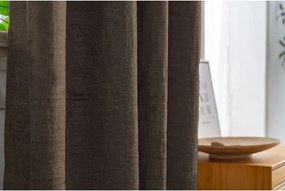 Draperie opaca LOOM VELVET 140x250 cm, maro Agatat: Inele metalice