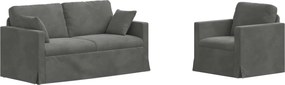 vidaXL Set de canapea 2 pcs Gri închis 158 x 78 x 80 cm Catifea