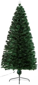HomCom Albero di Natale Artificiale 230 Rami in PVC con Luci LED Φ82 x 180cm Verde