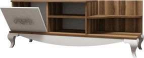 Comoda TV, Hanah Home, Sultan, 130x50.6x45 cm, Nuc/Alb