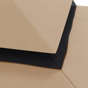 Outsunny Acoperiș de Schimb pentru Pavilion 3x3 m cu 2 Niveluri, Copertină Rezistentă la Apă din Poliester 170g/㎡ cu 8 Orificii de Drenaj, Bej | Aosom Romania