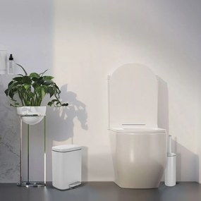 Coș de gunoi alb mat cu pedală din oțel 5 l Akira – Spirella