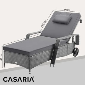 Deuba Recliner de lux cu roată gri - perne antracit