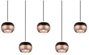 Lustră negru-arămiu LED cu abajur din metal Orbit – Trio Select