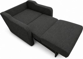 Fotoliu SAMY extensibil, cu lada de depozitare, stofa gri închis , cadru metalic, 103x100x92 Stofa, Gri Inchis