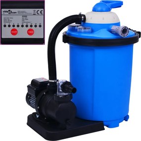 vidaXL Pompă filtru cu nisip, cu temporizator, 550 W 50 L