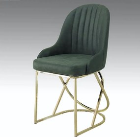 Scaun tapitat  si piciore metal  culoare gold