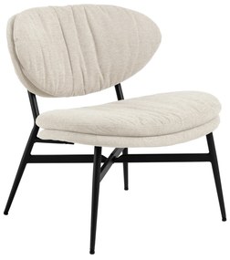 MAZZONI EXPORT SOPHIA Bej (material Apia 453)/cadru negru - FOTOLIU DE ODIHNĂ SCAUN PENTRU SALON/BIROU TAPIȚAT