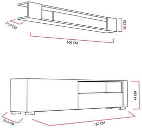 Mobilier living Ariell (Alb + cordoba) . 1101381