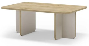 Măsuță de cafea crem/în culoare naturală cu blat cu aspect de lemn de stejar 56x100 cm Hillary – Marckeric