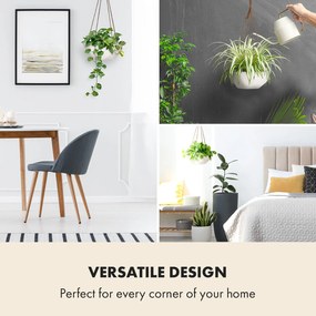 Laren, ghiveci suspendat, Ø 28 cm, Polystone, cu frânghii naturale, set de 2 bucăți