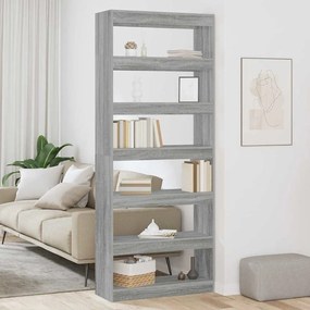 vidaXL Bibliotecă cu raft Altele sonoma gri 80 x 30 x 198 cm Lemn compozit