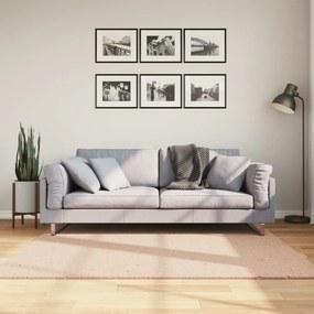 vidaXL Covor HUARTE, fir scurt, moale și lavabil, roz pudră, 160x160cm