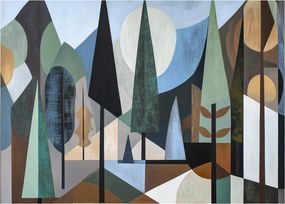 Tablou - Abstracție geometrică naturală II. (70x50 cm)
