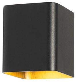 Aplică modernă neagră incluzând LED IP54 pătrat - Evi