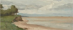 Tablou - Jean-Baptiste-Camille Corot, Beach Near Etretat, reproducere (120x50 cm)