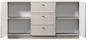 Comodă Lorini 150 cm cu sertare - cașmir / mânere negre T-bar