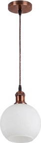 Brilagi - Lampă suspendată LED pe cablu RETRO GLASS 1xE27/60W/230V Ø 15 cm cupru/alb