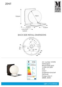 Markslöjd 107495 - Aplică baie ZENIT 1xG9/18W/230V IP44
