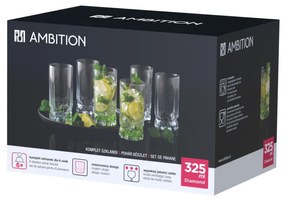 Set 6 pahare long drink 325ml, Diamond