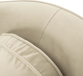Canapea cu 3 locuri de design, ţesătură Velvet bejgold crom auriu, EZIO TYP 3