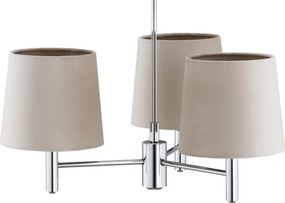 Brilagi - Lustră cu tijă MONTE 3xE27/60W/230V bej/crom lucios