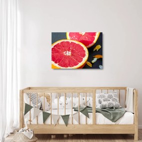 Tablou pe sticlă cu grapefruit tăiat (70x50 cm)