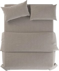 Lenjerie de pat gri deschis/taupe din in pentru pat de o persoană 135x200 cm Natural – Native Natural