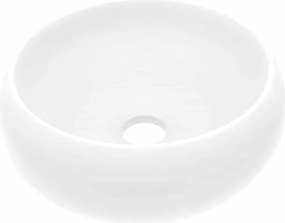 vidaXL Chiuvetă de baie lux alb mat 40x15 cm ceramică rotund