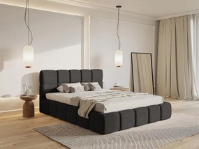 Pat matrimonial 140 cm Cirsten 140B (cu somieră) (grafit). 1099528