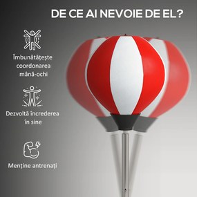 HOMCOM Sac de Box de Podea cu Înălțime Reglabilă, Mănuși de Box și Bază Umplută, 43x43x126-144 cm, Roșu | Aosom Romania