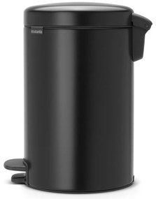 Coș de gunoi negru mat cu pedală din oțel 12 l NewIcon – Brabantia