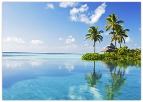 Tablou pe sticlă - Insula tropicală (70x50 cm)