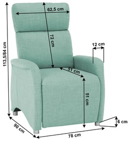 Fotoliu reglabil, material textil mentol FOREST