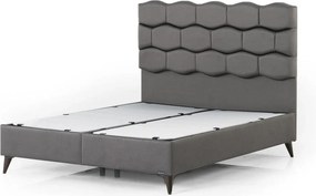 Pat STONE 160x200, stofa clasica maro - Notto C0533, cu somiera si spa