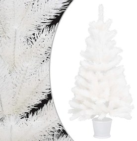 vidaXL Pom de crăciun artificial, ace cu aspect natural, alb, 90 cm