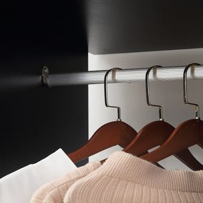 HOMCOM Șifonier cu șinar Mobilier de Depozitare 6 roți 120L x 40l x 128H cm din lemn Negru | Aosom Romania