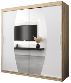 Dulap de haine 200 cm Eclipse (Stejar sonoma + Alb mat). 1063438