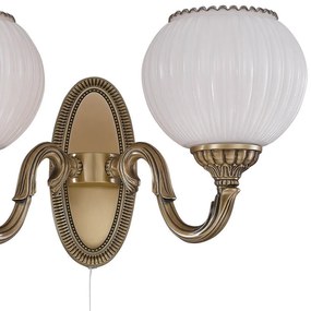 Aplica clasica design italian din alama, sticla 9250 RA-A. 9250/2