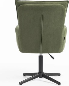 HR250CROSS Scaun Catifea Reiată Premium culoare verde salvie Bază Neagră