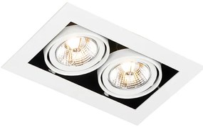Spot modern încastrat alb cu 2 lumini reglabile - Oneon 70