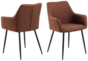 MAZZONI EXPORT VERA Teracotă (material Basel 44) - SCAUN MODERN ADÂNC TAPIȚAT PENTRU SALON/LIVING LOFT