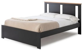 Pat matrimonial gri închis cu somieră 140x190 cm Enara – Marckeric