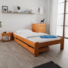 Pat ADA 90x200 cm, arin Saltele: Fara saltea, Somiera pat: Cu lamele drepte