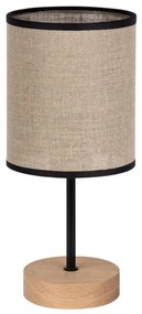 Spot-Light 77771974 - Lampă de masă NEGRO, 1xE27/25W/230V, finisaj stejar