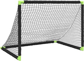 vidaXL Poartă de fotbal pentru copii, pliabilă, negru, 90x64x64 cm