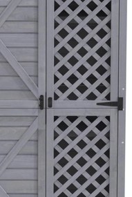 Depozit de mobilier de grădină din lemn pentru exterior, magazie de unelte rezistentă la intemperii, cu mult spațiu de depozitare și construcție din lemn stabilă, 90×56,5×175,3 cm, Gri