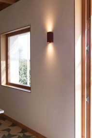 Aplica perete aluminiu striat terracotta, 2xGU10, LUNE square